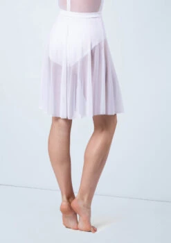 Weissman Power Mesh Circle Skirt -Capezi Dance Wear Shop S12777 white 616 13099.1678891477