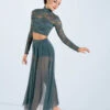 Weissman High Waist Mesh Maxi Skirt