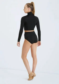 Weissman Lustre Long Sleeve Crop Top -Capezi Dance Wear Shop SH11072 black SH11074 black 128963 61636.1678891504