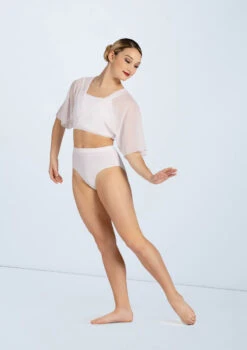 Weissman Flutter Sleeve Cross Crop Top 6 Weissman Flutter Sleeve Cross Crop Top -Capezi Dance Wear Shop SM11541 white MT10011 white 3479 70590.1678891641