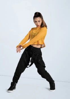 Weissman Cropped Mesh Hoodie -Capezi Dance Wear Shop SM11765 saffron AH11501 7025 58579.1678891649