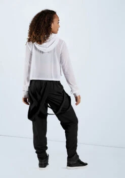 Weissman Cropped Mesh Hoodie -Capezi Dance Wear Shop SM11765 white 1400 71259.1678891650