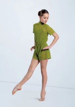 Weissman Mock Neck Power Mesh Romper -Capezi Dance Wear Shop SM11785 moss 9260 01408.1678891650