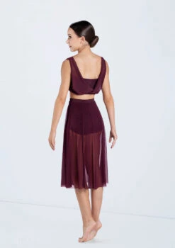 Weissman Midi Length Mesh Skirt 10 Weissman Midi Length Mesh Skirt -Capezi Dance Wear Shop SM12768 S9768 raisin 485 25398.1678891500