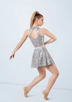 Weissman Sequin Sleeveless Crop Top 16 Weissman Sequin Sleeveless Crop Top -Capezi Dance Wear Shop SQ10319 silver S12431 silver 09 07418.1678891676