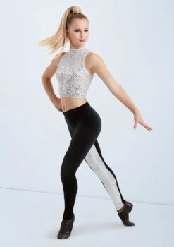 Weissman Sequin Sleeveless Crop Top 17 Weissman Sequin Sleeveless Crop Top -Capezi Dance Wear Shop SQ10319 silver V10968 black silver 015 10388.1698450670