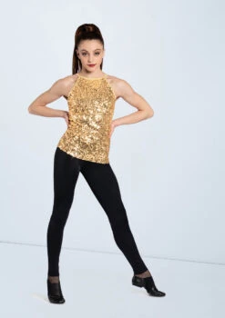 Weissman Ultra Sparkle Halter Top -Capezi Dance Wear Shop SQ11671 gold MT6789 black 1967 84490.1678891695