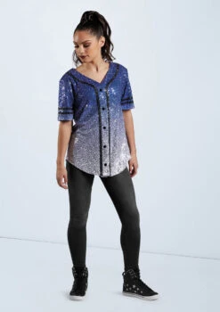 Weissman Sequin Baseball Jersey -Capezi Dance Wear Shop SQ11774 sapphire 13060 88751.1678891704