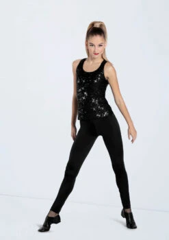 Weissman Sequin Racerback Tank Top 7 Weissman Sequin Racerback Tank Top -Capezi Dance Wear Shop SQ13863 black 153 59312.1678891776