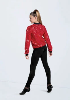 Weissman Sequin Bomber Jacket -Capezi Dance Wear Shop SQ13866 red 010 35615.1698840541