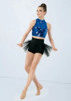 Weissman Ultra Sparkle Crop Top -Capezi Dance Wear Shop SQ8078 royal MT8186 black 0659 23842.1678891784