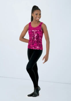Weissman Ultra Sparkle Tank Top -Capezi Dance Wear Shop SQ9554 lipstick 0785 26586.1678891799