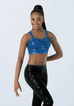 Weissman Sequin Performance Bra Top -Capezi Dance Wear Shop SQ9663 royal 1147 87346.1678891803