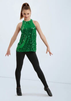 Weissman Ultra Sparkle Flyaway Tank Top 14 Weissman Ultra Sparkle Flyaway Tank Top -Capezi Dance Wear Shop SQ9682 kelly 021 63172.1678891808