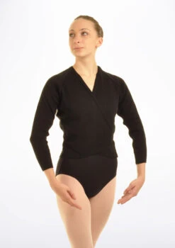 Tappers & Pointers Kids Knit Ballet Wrap -Capezi Dance Wear Shop TAXCLS MAIN BLK 27273.1683935980