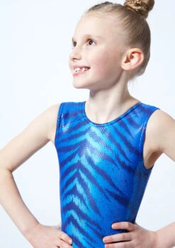 Alegra Girls Bengal Sleeveless Gymnastics Leotard -Capezi Dance Wear Shop al l5976 alegra girls bengal sleeveless gymnastics leotard blue front no1 93623.1678874717