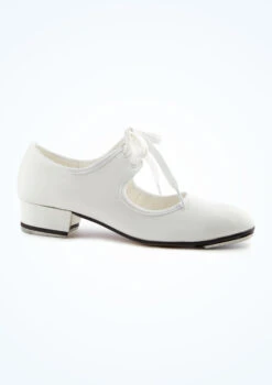 Alegra Basic Tie Front Tap Shoe - White -Capezi Dance Wear Shop alh0019 wht main 1t 32405.1692919093