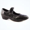 Alegra Tie Front Glitter Tap Shoe - Black