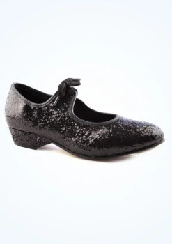 Alegra Tie Front Glitter Tap Shoe - Black -Capezi Dance Wear Shop alh0021 black main 1t 07993.1692919093