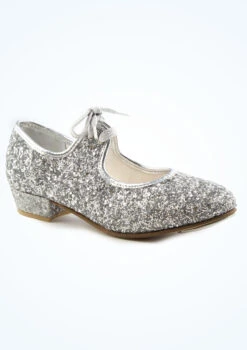 Alegra Tie Front Glitter Tap Shoe - Silver 8 Alegra Tie Front Glitter Tap Shoe - Silver -Capezi Dance Wear Shop alh0021 silver main 1t 55136.1692919093