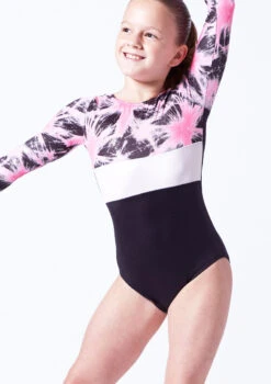 Alegra Girls Celeste Long Sleeve Gymnastics Leotard -Capezi Dance Wear Shop all5913c black pink front t 56609.1692919112