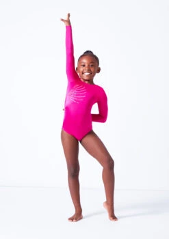 Alegra Girls Firecracker Long Sleeve Gymnastics Leotard