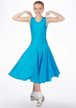 Tappers & Pointers Girl's Tank Ballroom Dress Long 8 Tappers & Pointers Girl's Tank Ballroom Dress Long -Capezi Dance Wear Shop ballroom3 tappers pointers girls tank ballroom dress long blue front 57885.1678886270