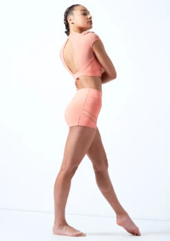 Bloch Ladder Trim Crop Top -Capezi Dance Wear Shop bl ft5201 bloch ladder trim crop top pink back 89660.1678925860