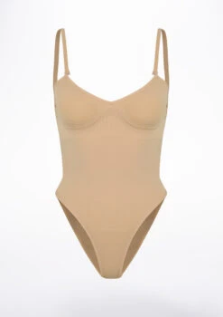 Bloch Seamless Brief Bodysuit -Capezi Dance Wear Shop bl l3137 nud bloch seamless brief bodysuit tan front T 79945.1698799276