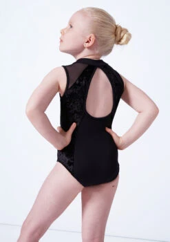 Bloch Girls Madinsson Zip Front Tank Leotard -Capezi Dance Wear Shop blcl1035 black close up back 81977.1675901673