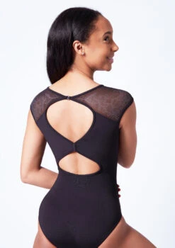 Bloch Emma Boat Neck Lace Leotard -Capezi Dance Wear Shop bll4162 black close up back 83178.1679927440