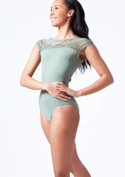 Bloch Emma Boat Neck Lace Leotard -Capezi Dance Wear Shop bll4162 sage front t 63859.1698799546