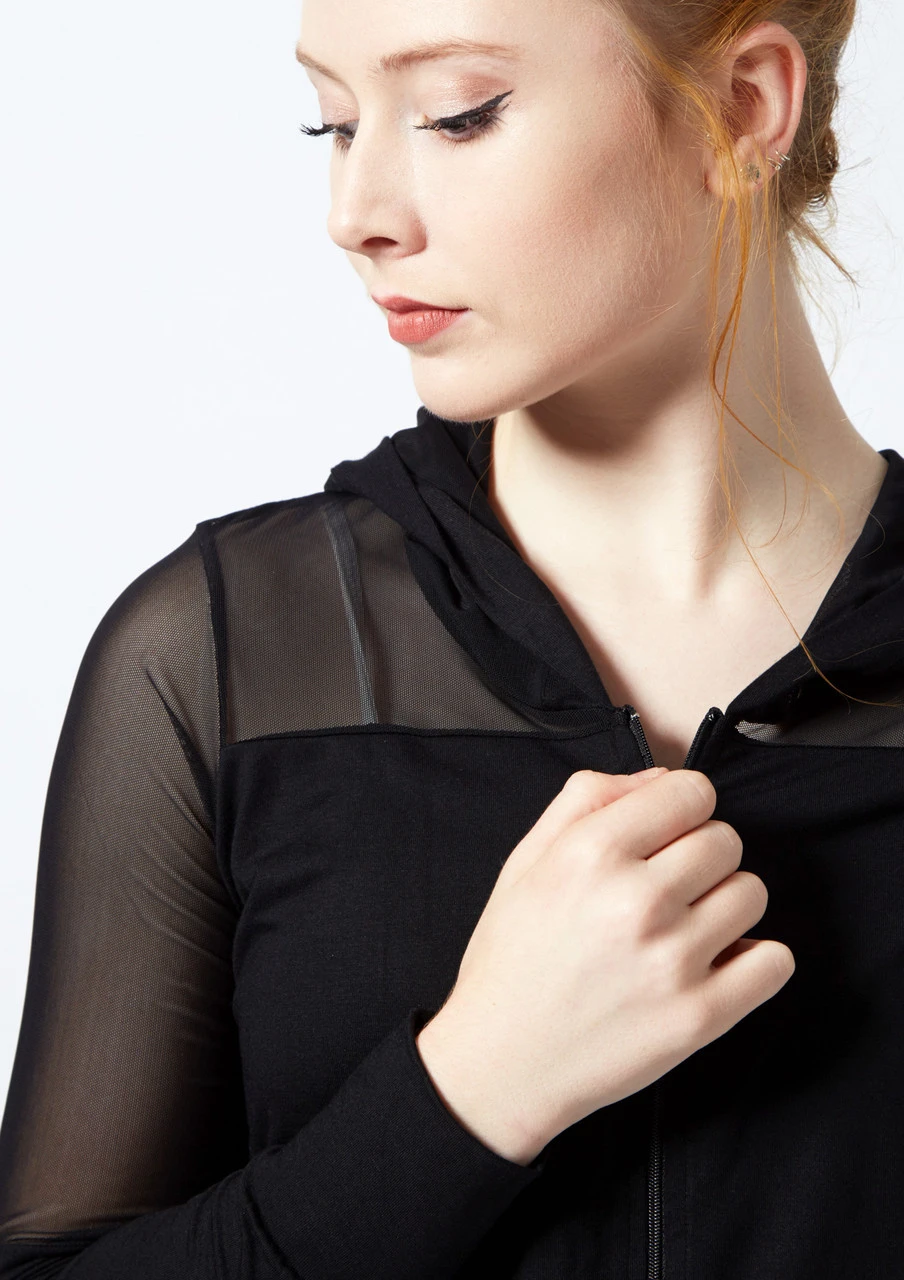 Ballet Rosa Zipped Mesh Hoodie 2 Ballet Rosa Zipped Mesh Hoodie - Image 2
