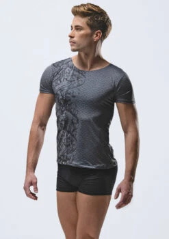 Ballet Rosa Mens Abrax Printed T-shirt -Capezi Dance Wear Shop brabrax grey frontmain 1t 88129.1678926589