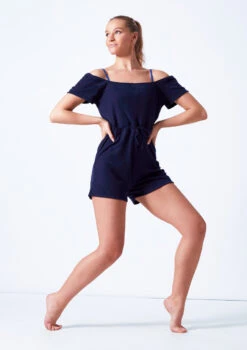 Ballet Rosa Romper Warm Up Suit -Capezi Dance Wear Shop branice navy front 2 06694.1678926646