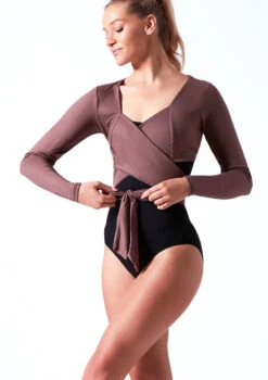 Ballet Rosa Soft Wrap Warm Up Top -Capezi Dance Wear Shop brmai brown front t 46260.1698803761
