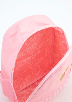 Capezio Ballet Bow Backpack -Capezi Dance Wear Shop cab280 pink close up inside 66650.1693524202