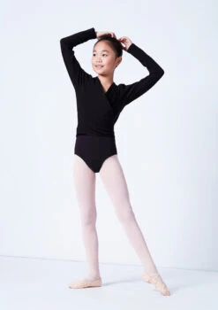 Capezio Class Kids Crossover Ballet Wrap -Capezi Dance Wear Shop cad850c black front 1 69901.1689290835