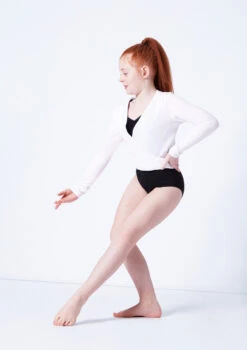 Capezio Class Kids Crossover Ballet Wrap -Capezi Dance Wear Shop cad850c white front 1 09202.1689290834