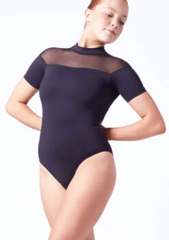 Intermezzo Cassandra Mesh Shoulder Leotard -Capezi Dance Wear Shop it31163 black front t 45465.1698711793