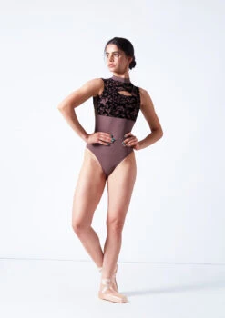 Intermezzo Bella Flocked Keyhole Leotard -Capezi Dance Wear Shop it31637 coffee front 2 92030.1687562162