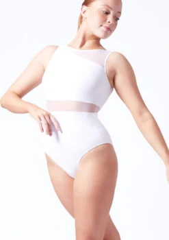 Intermezzo Clementine Tank Mesh Leotard -Capezi Dance Wear Shop it31664 white front t 99460.1698711805