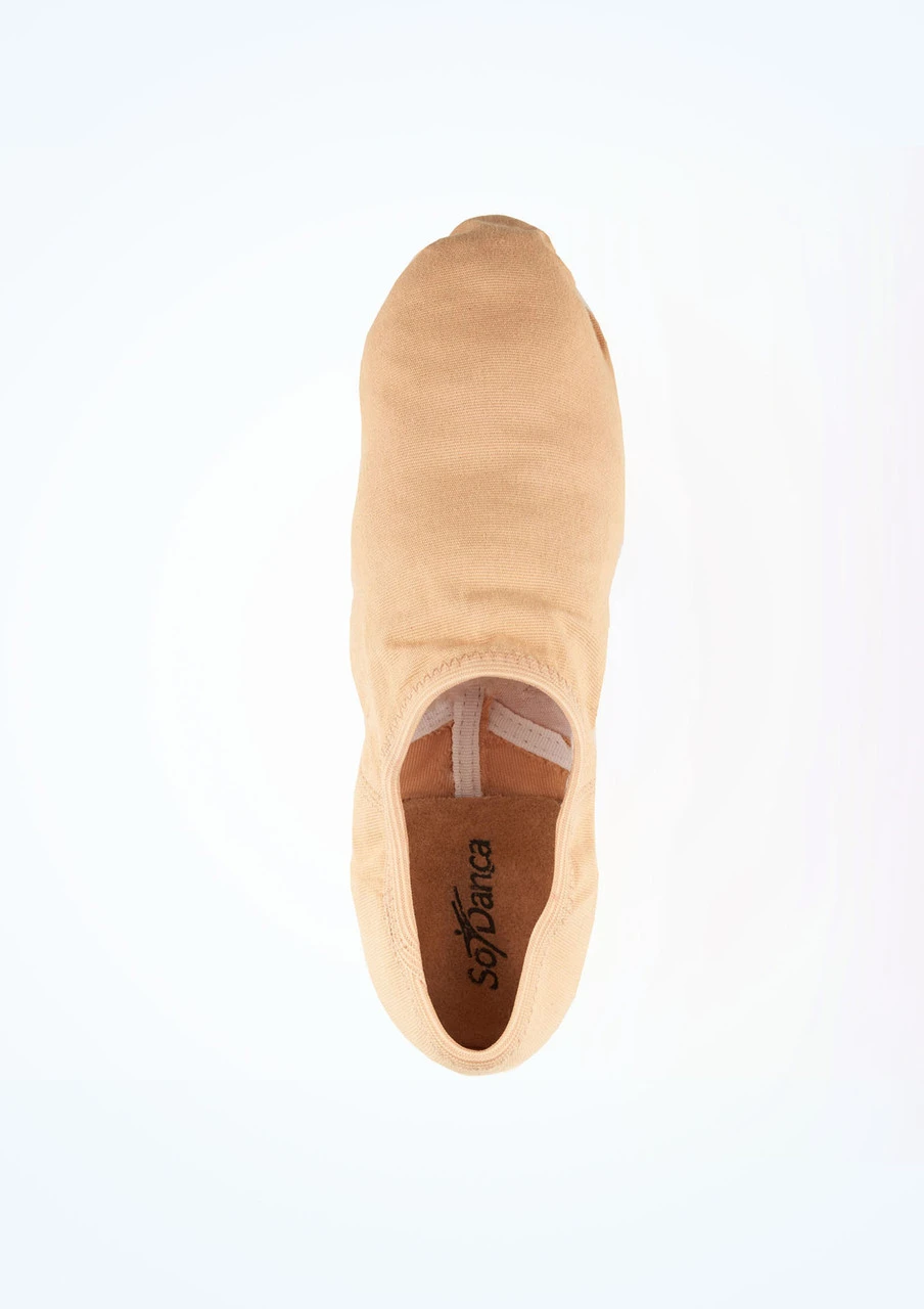 So Danca Canvas Split Sole Jazz Shoe - Nude 3 So Danca Canvas Split Sole Jazz Shoe - Nude - Image 3
