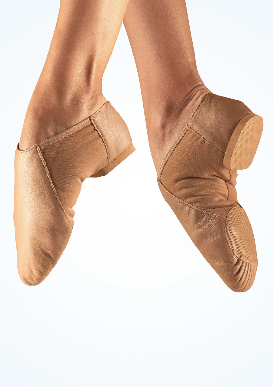 So Danca Split Sole Stretch Jazz Shoe - Tan 5 So Danca Split Sole Stretch Jazz Shoe - Tan - Image 5