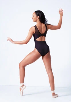 Mirella Open Back Chevron Rib Panel Leotard 11 Mirella Open Back Chevron Rib Panel Leotard -Capezi Dance Wear Shop mim3107lm black back 1 65279.1679927440