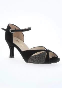 Merlet Saphir Ballroom & Latin Shoe 2.5" -Capezi Dance Wear Shop mlsaphir black front t 14975.1694685397