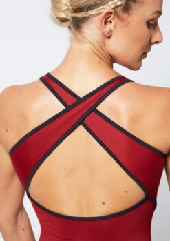 Move Dance Focus Cross Back Leotard -Capezi Dance Wear Shop mo l0607 move dance focus cross back leotard red back no1 22517.1678884077