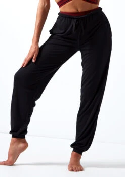Move Dance Desire Jersey Pant -Capezi Dance Wear Shop mo p0623 jersey trouser black front thumbnail T 36152.1696980719