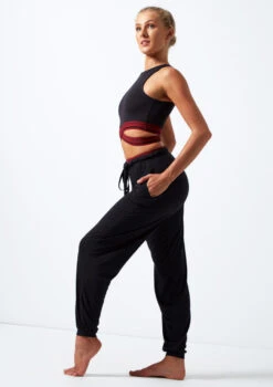 Move Dance Desire Jersey Pant -Capezi Dance Wear Shop mo p0623 jersey trouser black side no1 47234.1678884536