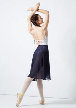 Move Dance Long Ballet Wrap Skirt -Capezi Dance Wear Shop mo r0014 move long ballet wrap skirt blue back 32114.1678884599